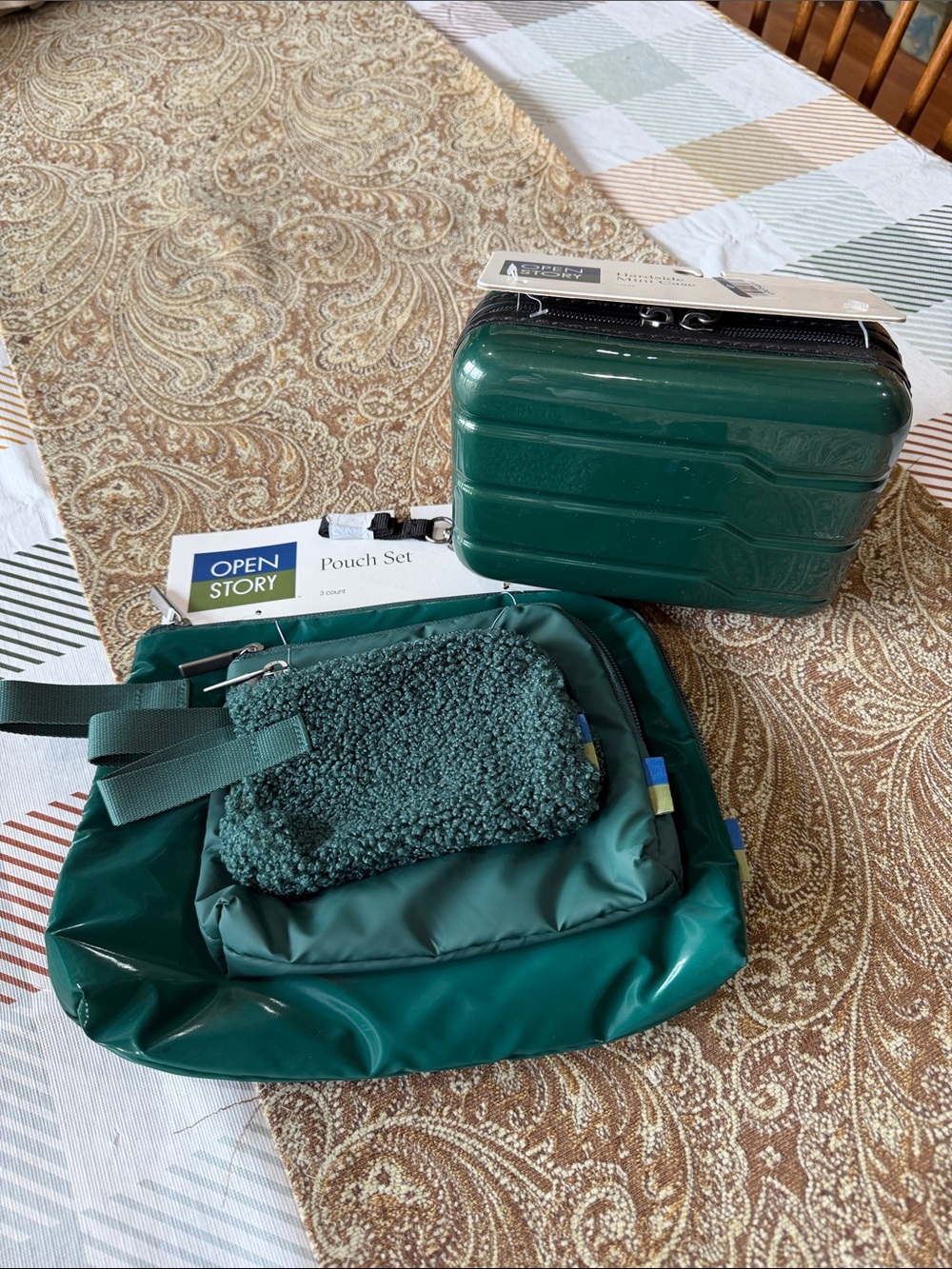 NWT Travel Set 3 Piece Pouch and Hard Case